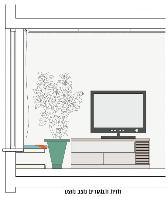 חזית מוצעת לחדר מגורים