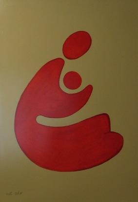 ציור אוירה - אם חובקת תינוק