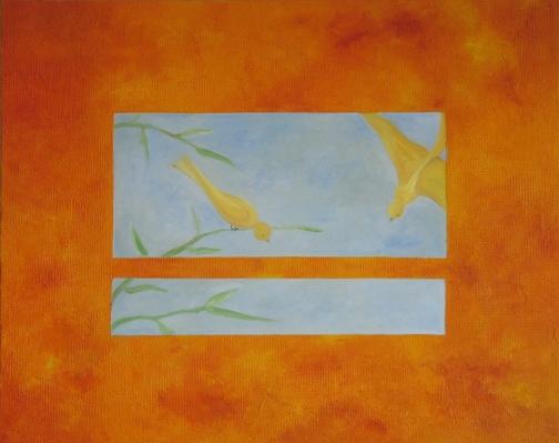 ציור אוירה - ציפורים בשמיים
