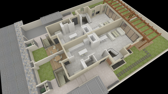 קומת קרקע תכנון פנים.