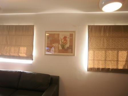 הוילונות הרומים בחדר הטלויזיה