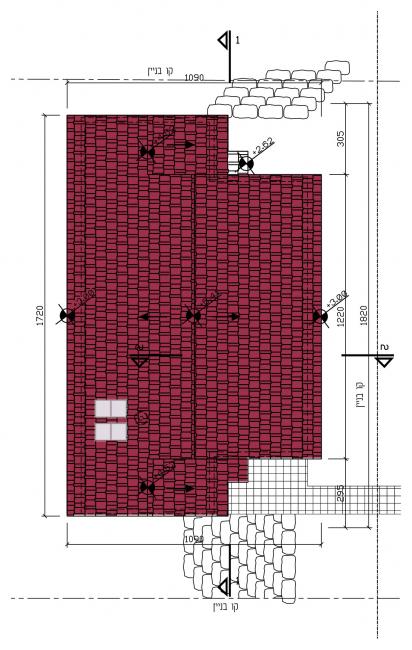 תוכנית גגות - וילה בסגנון כפרי בכפר רות