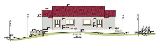 חזית מזרחית - וילה בסגנון כפרי בכפר רות