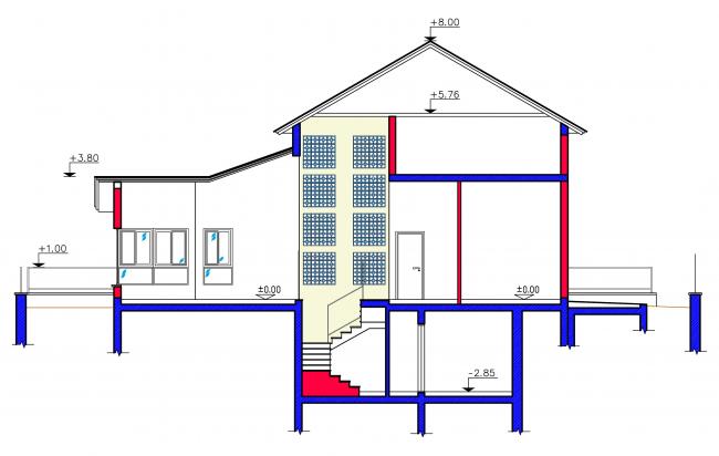 חתך אופייני - וילה בישוב נטע מרשם