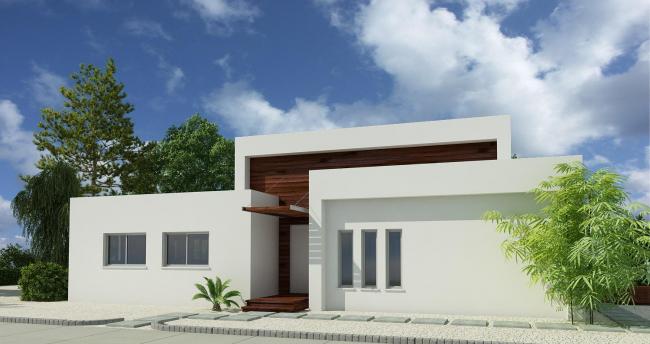 בית פרטי עם קווים נקיים וצורות ברורות