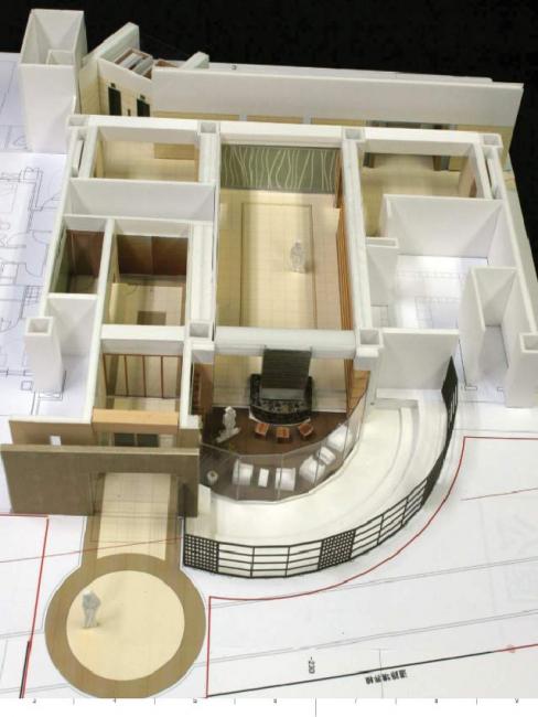 מודל פיזי של האזורים הציבוריים בבניין 