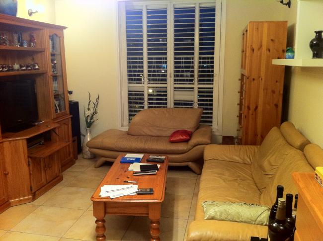 הסלון לפני השיפוץ