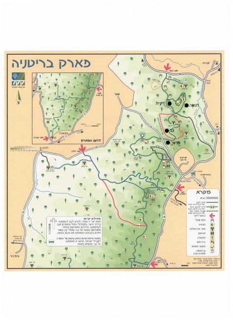 מפת פסלים בפארק בריטניה