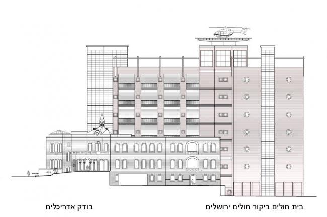 בית החולים ביקור חולים ירושלים חתך מערבית שלב א