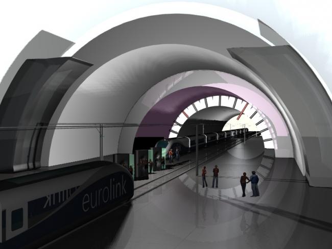 השעון משתקף על רצפת הבטון המוחלק 