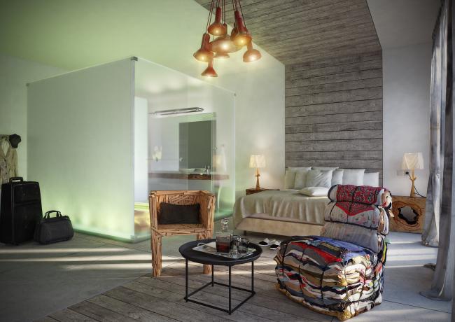 הדמיית פנים - חדר לדוגמא במלון