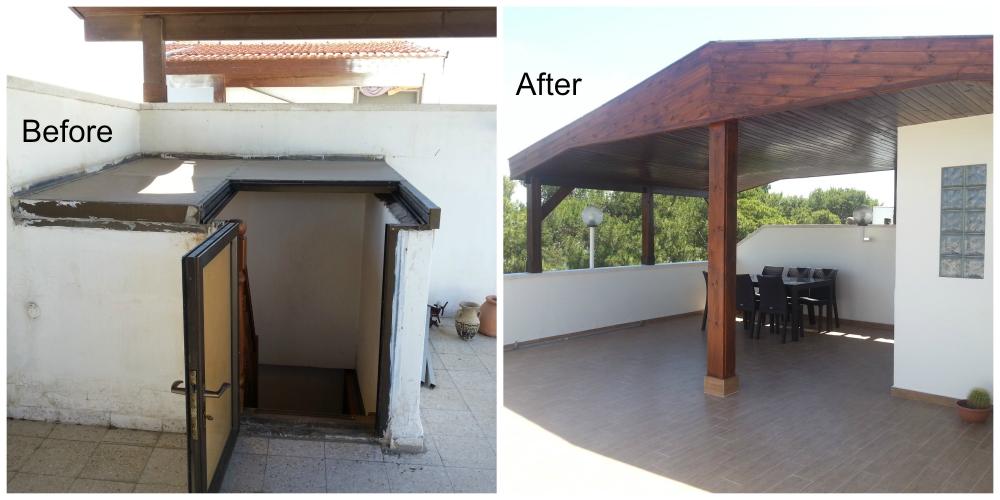 מרפסת גג לפני ואחרי