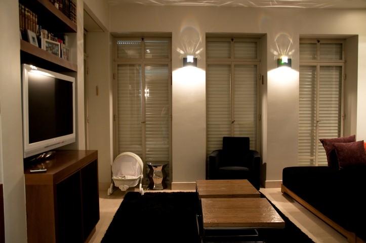 בית פרטי ברעננה - תאורה ווילונות