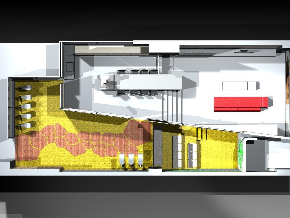 עיצוב פנים אולם תצוגה- הדמיה BLV