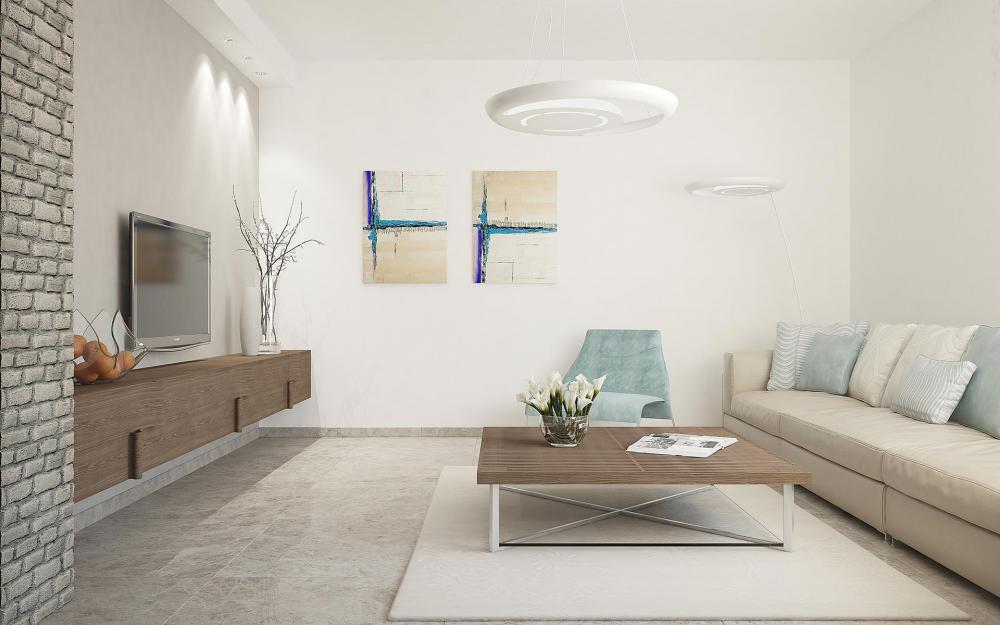 הדמיית סלון מתוכנן