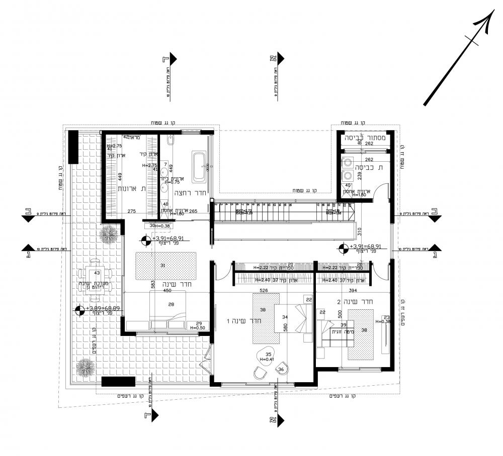 תכנית ריהוט קומה א