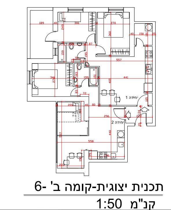 תכנון קומה ב