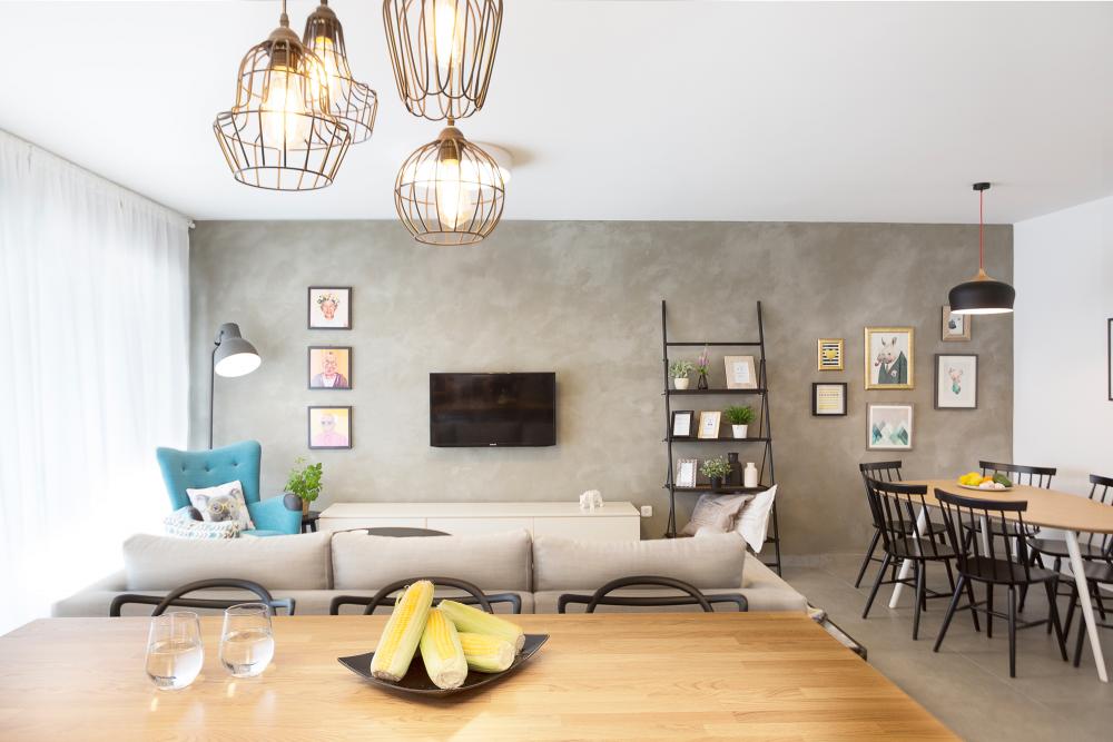 עיצוב סלון דירת קבלן