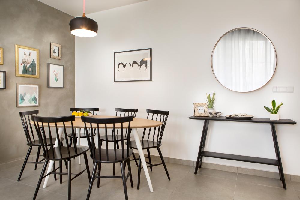 עיצוב פינת אוכל דירת קבלן