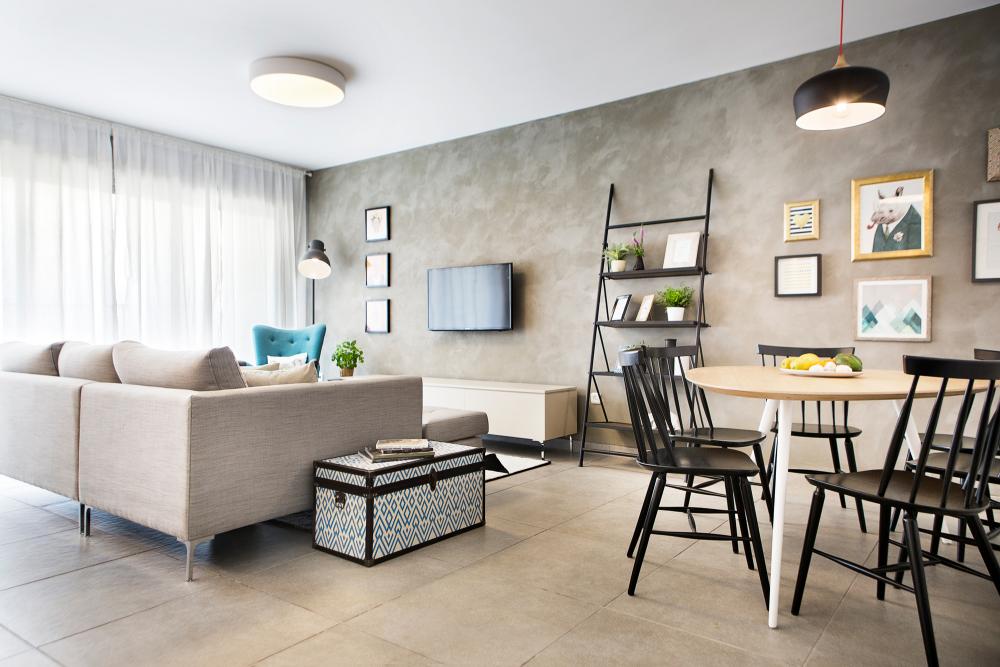 עיצוב סלון דירת קבלן