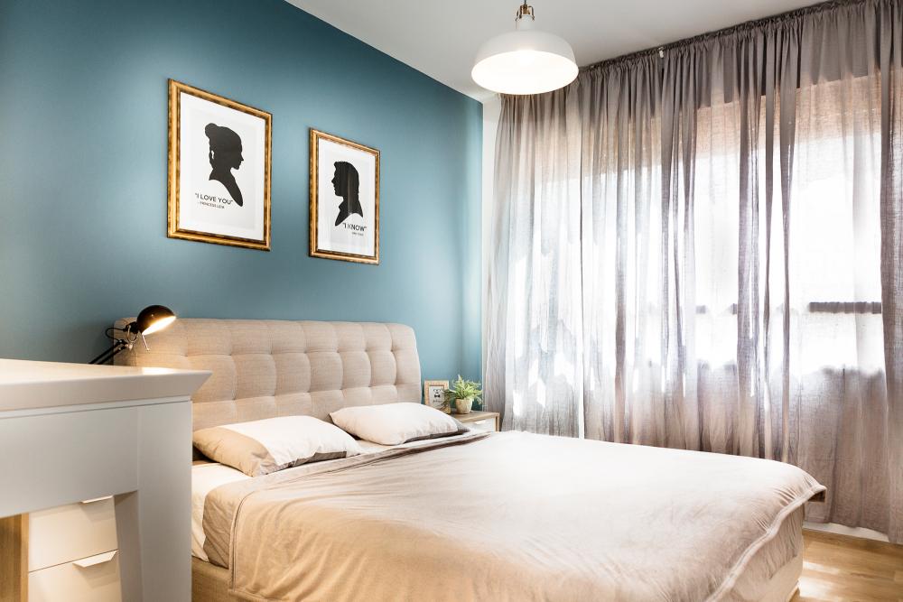 עיצוב חדר שינה הורים בדירת קבלן