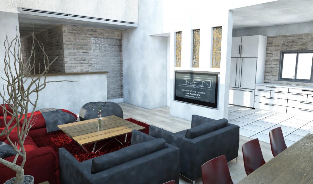 הדמיית פנים פוטו-ראליסטית לבית במושב בצפון