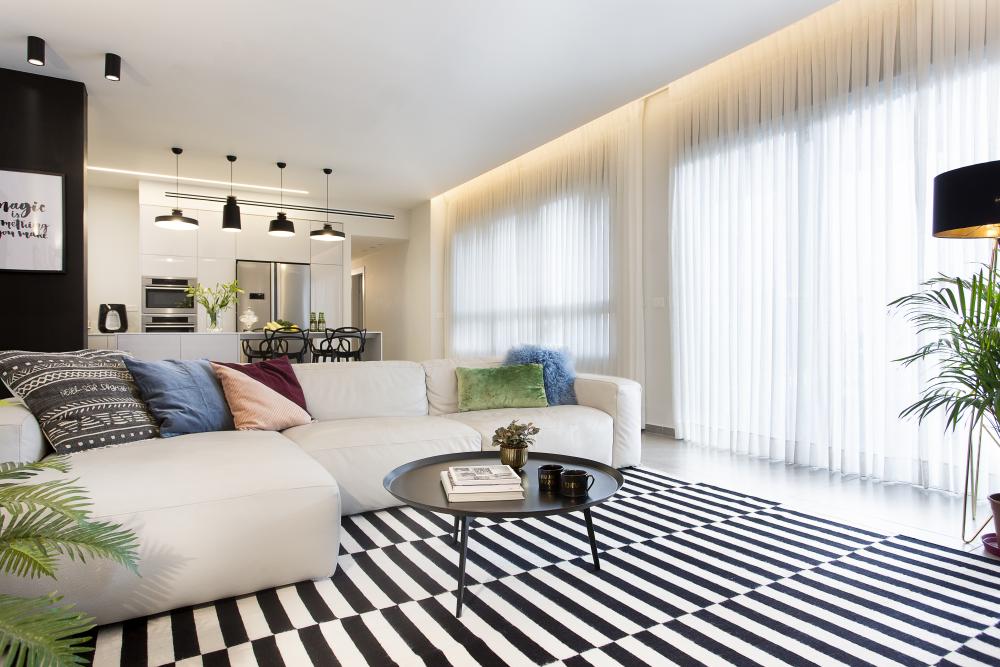 עיצוב דירת קבלן חלל מגורים